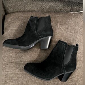 Sam Edelman Layla Women's Black Suede Leather Ankle Boots Booties Size 8.5.